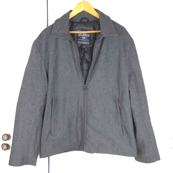 Steve & Barry's Wooly Mammoth Dark Gray Wool Dress Coat Preppy Neutral Sz.L - Picture 1 of 13